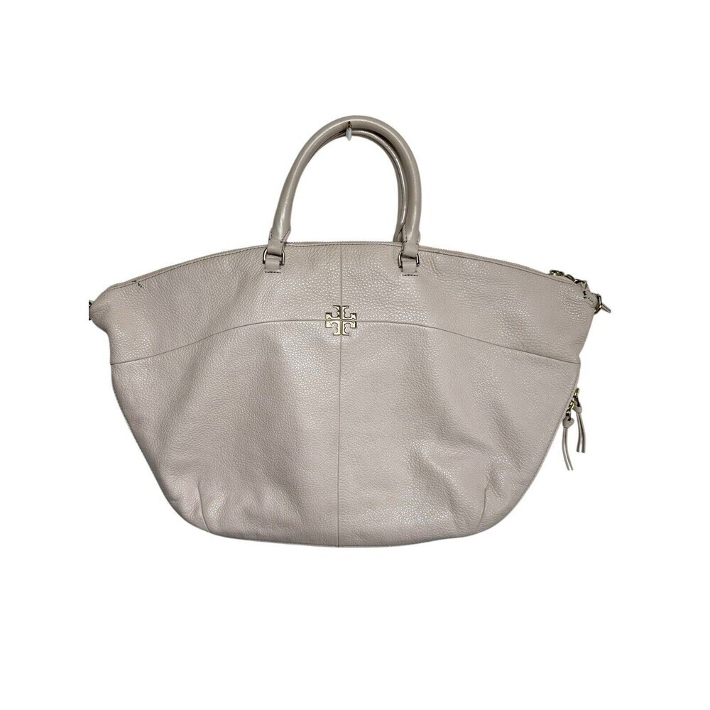 Tory Burch Purse Ivy Slouchy Satchel Bedrock Leather Expandable Bag -Miss STRAP